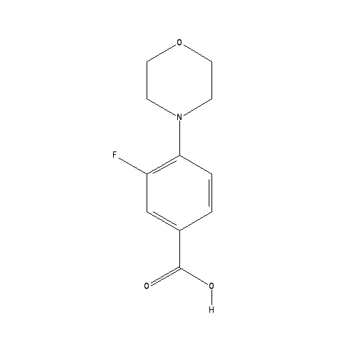 Chemical structure of 3-Fluoro-4-morpholinobenzoic Acid