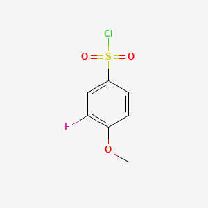 Chemical structure of 3-Fluoro-4-methoxybenzene-1-sulfonyl chloride