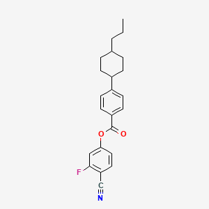 Chemical structure of 4-Cyano-3-fluorophenyl 4-(trans-4-propylcyclohexyl)-benzoate