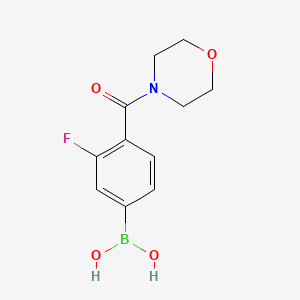 Chemical structure of 3-Fluoro-4-(morpholine-4-carbonyl)phenylboronic acid