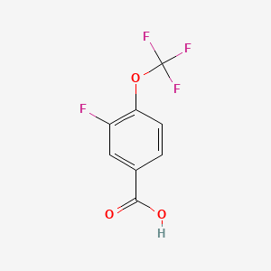 Chemical structure of 3-Fluoro-4-(trifluoromethoxy)benzoic acid