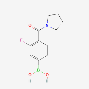 Chemical structure of 3-Fluoro-4-(pyrrolidine-1-carbonyl)phenylboronic acid