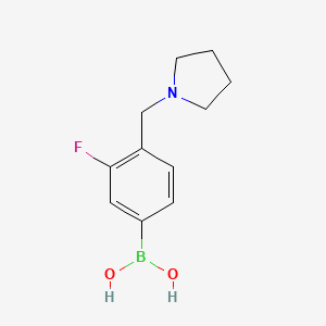 Chemical structure of 3-Fluoro-4-(pyrrolidin-1-ylmethyl)phenylboronic acid