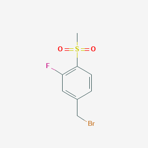 Chemical structure of 3-Fluoro-4-(methylsulphonyl)benzyl bromide
