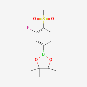 Chemical structure of 3-Fluoro-4-(methylsulfonyl)phenylboronic Acid Pinacol Ester