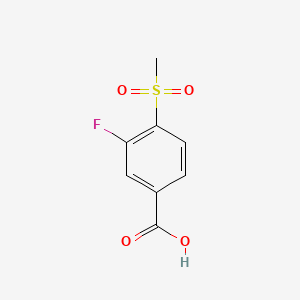 Chemical structure of 3-Fluoro-4-(methylsulfonyl)benzoic Acid