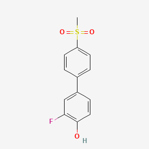 Chemical structure of 3-Fluoro-4'-(methylsulfonyl)-[1,1'-biphenyl]-4-ol