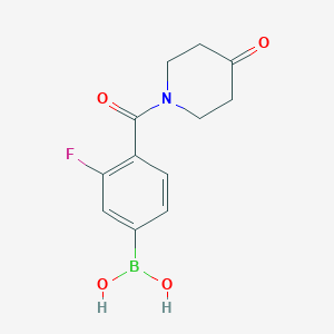 Chemical structure of 3-Fluoro-4-(4-oxopiperidine-1-carbonyl)phenylboronic acid