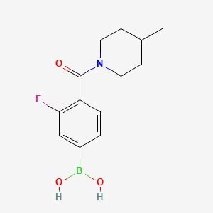Chemical structure of 3-Fluoro-4-(4-methylpiperidine-1-carbonyl)phenylboronic acid