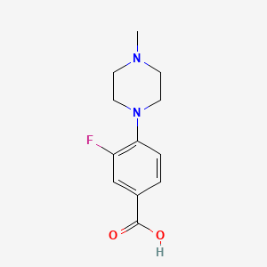 Chemical structure of 3-Fluoro-4-(4-methyl-1-piperazinyl)benzoic Acid
