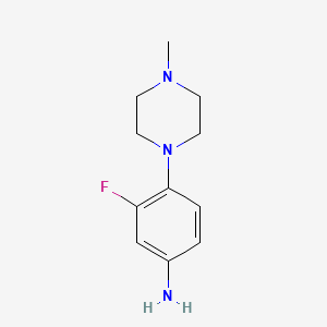 Chemical structure of 3-Fluoro-4-(4-methyl-1-piperazinyl)aniline