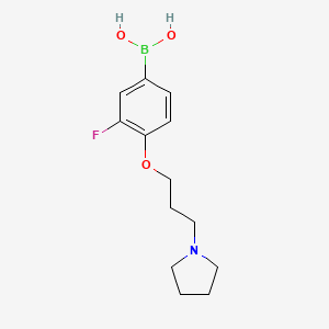 Chemical structure of 3-Fluoro-4-(3-(pyrrolidin-1-yl)propoxy)phenylboronic acid