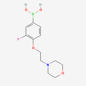 Chemical structure of 3-Fluoro-4-(2-morpholinoethoxy)phenylboronic acid