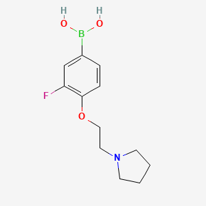 Chemical structure of 3-Fluoro-4-(2-(pyrrolidin-1-yl)ethoxy)phenylboronic acid