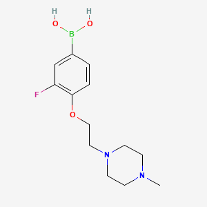 Chemical structure of 3-Fluoro-4-(2-(4-methylpiperazin-1-yl)ethoxy)phenylboronic acid