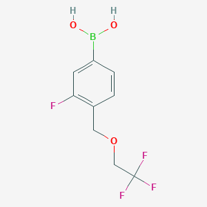 Chemical structure of 3-Fluoro-4-((2,2,2-trifluoroethoxy)methyl)phenylboronic acid