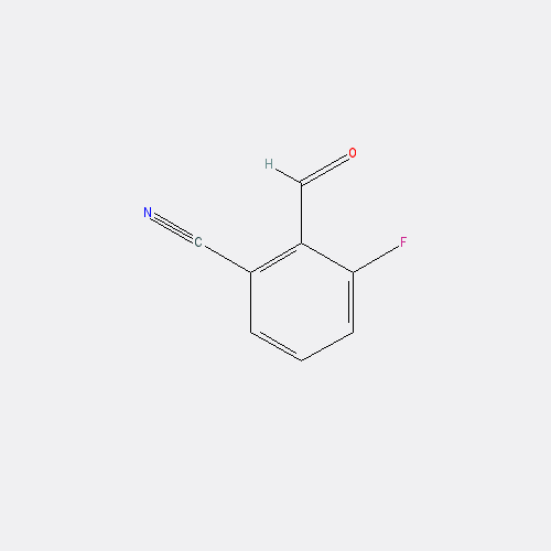 Chemical structure of 3-fluoro-2-formylbenzonitrile
