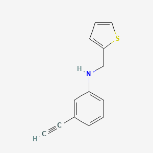 Chemical structure of 3-Ethynyl-N-(thiophen-2-ylmethyl)aniline