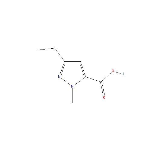 Chemical structure of 3-Ethyl-1-methyl-1H-pyrazole-5-carboxylic acid