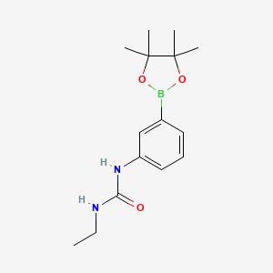 Chemical structure of 3-ethyl-1-[3-(4,4,5,5-tetramethyl-1,3,2-dioxaborolan-2-yl)phenyl]urea