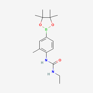 Chemical structure of 3-ethyl-1-[2-methyl-4-(4,4,5,5-tetramethyl-1,3,2-dioxaborolan-2-yl)phenyl]urea