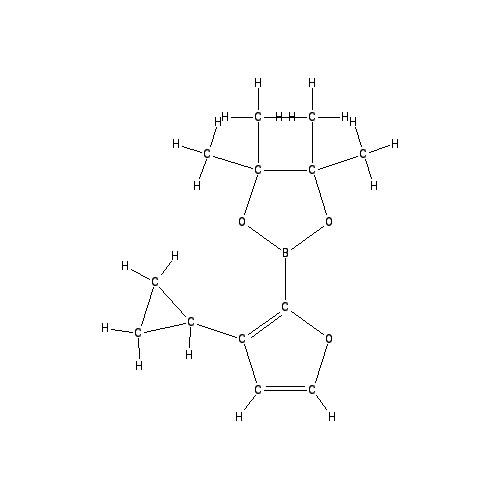 Chemical structure of 3-Cyclopropylfuran-2-boronic acid pinacol ester