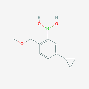 Chemical structure of 3-Cyclopropyl-6-(methoxymethyl)phenylboronic acid