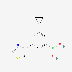 Chemical structure of 3-Cyclopropyl-5-(thiazol-4-yl)phenylboronic acid