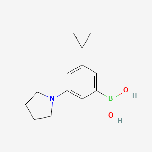 Chemical structure of 3-Cyclopropyl-5-(pyrrolidino)phenylboronic acid