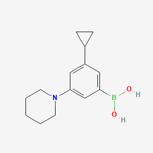 Chemical structure of 3-Cyclopropyl-5-(piperidino)phenylboronic acid