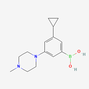 Chemical structure of 3-Cyclopropyl-5-(N-methylpiperazin-1-yl)phenylboronic acid