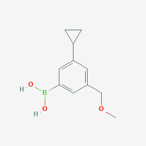 Chemical structure of 3-Cyclopropyl-5-(methoxymethyl)phenylboronic acid