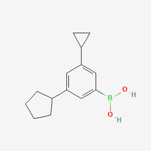 Chemical structure of 3-Cyclopropyl-5-(cyclopentyl)phenylboronic acid