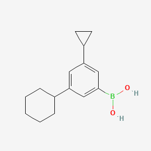Chemical structure of 3-Cyclopropyl-5-(cyclohexyl)phenylboronic acid