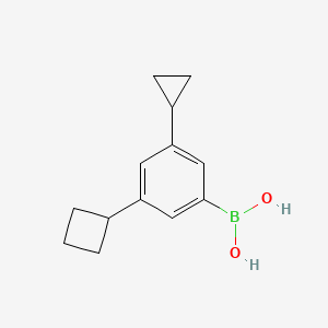Chemical structure of 3-Cyclopropyl-5-(cyclobutyl)phenylboronic acid