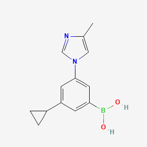 Chemical structure of 3-Cyclopropyl-5-(4-methylimidazol-1-yl)phenylboronic acid