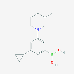 Chemical structure of 3-Cyclopropyl-5-(3-methylpiperidin-1-yl)phenylboronic acid