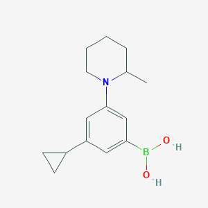 Chemical structure of 3-Cyclopropyl-5-(2-methylpiperidin-1-yl)phenylboronic acid