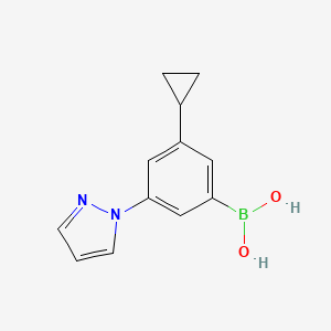 Chemical structure of 3-Cyclopropyl-5-(1H-pyrazol-1-yl)phenylboronic acid