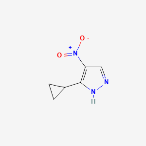 Chemical structure of 3-Cyclopropyl-4-nitro-1H-pyrazole