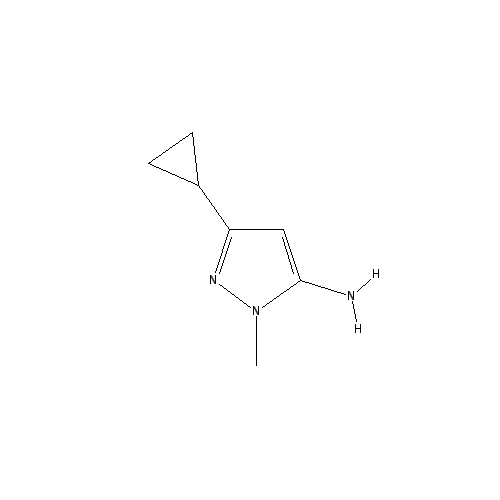 Chemical structure of 3-Cyclopropyl-1-methyl-1H-pyrazol-5-amine