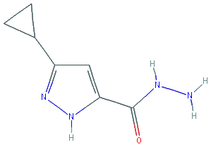 Chemical structure of 3-Cyclopropyl-1H-pyrazole-5-carbohydrazide
