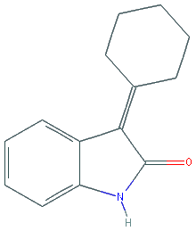 Chemical structure of 3-Cyclohexylidene-1,3-dihydro-2H-indol-2-one