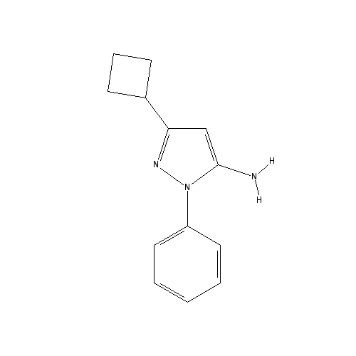 Chemical structure of 3-cyclobutyl-1-phenyl-1H-pyrazol-5-amine