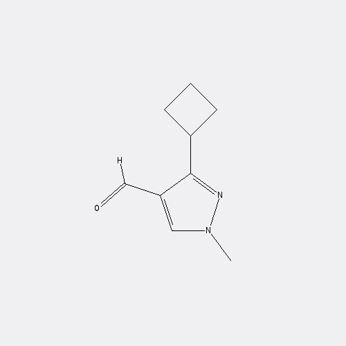 Chemical structure of 3-Cyclobutyl-1-methyl-1H-pyrazole-4-carbaldehyde