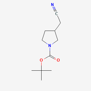 Chemical structure of tert-Butyl 3-(cyanomethyl)pyrrolidine-1-carboxylate