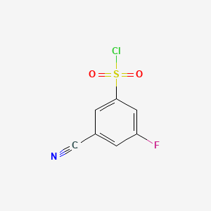 Chemical structure of 3-Cyano-5-fluorobenzene-1-sulfonyl chloride