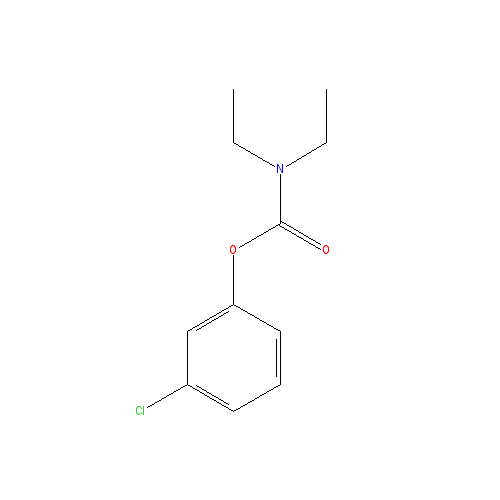 Chemical structure of 3-chlorophenyl diethylcarbamate