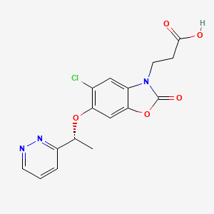 Chemical structure of 3-chloro-N-(2-(2,6-dioxopiperidin-3-yl)-1,3-dioxoisoindolin-4-yl)propanamide