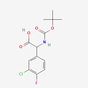 Chemical structure of 3-Chloro-a-(Boc-amino)-4-fluorobenzeneacetic acid